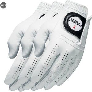 3 PACK - Titleist Players Golf Glove - Left - Pearl White - CADET MEDIUM LARGE